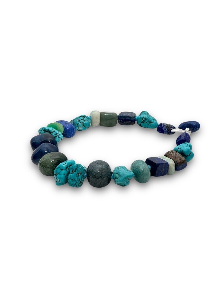Lapis lazuli, turquoise, amazonite, moss agate