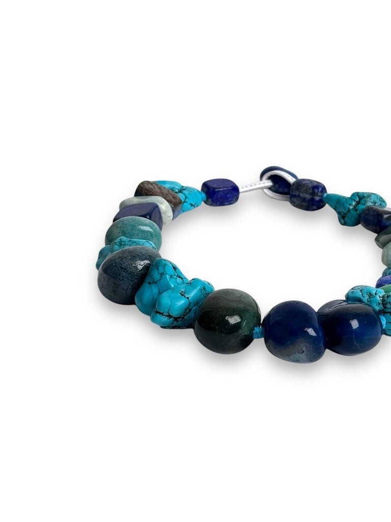 Lapis lazuli, turquoise, amazonite, moss agate