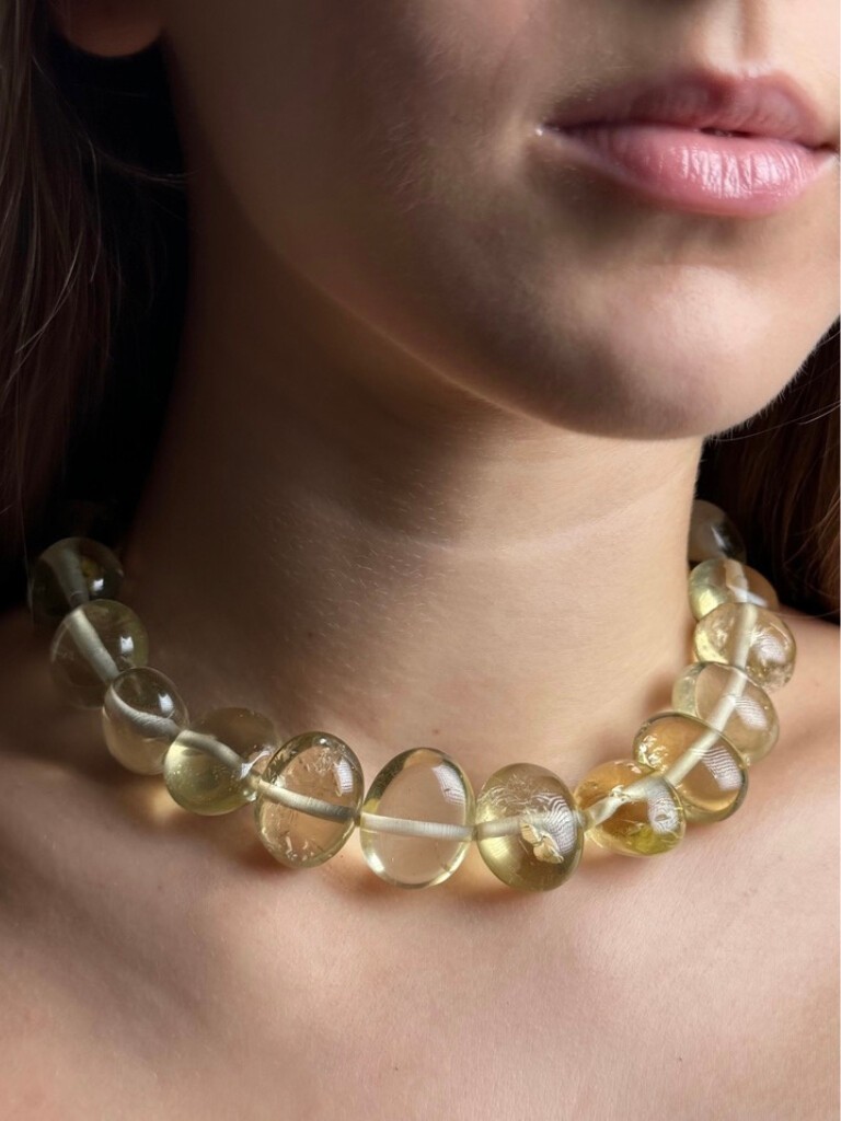 Necklace with lemon quartz
