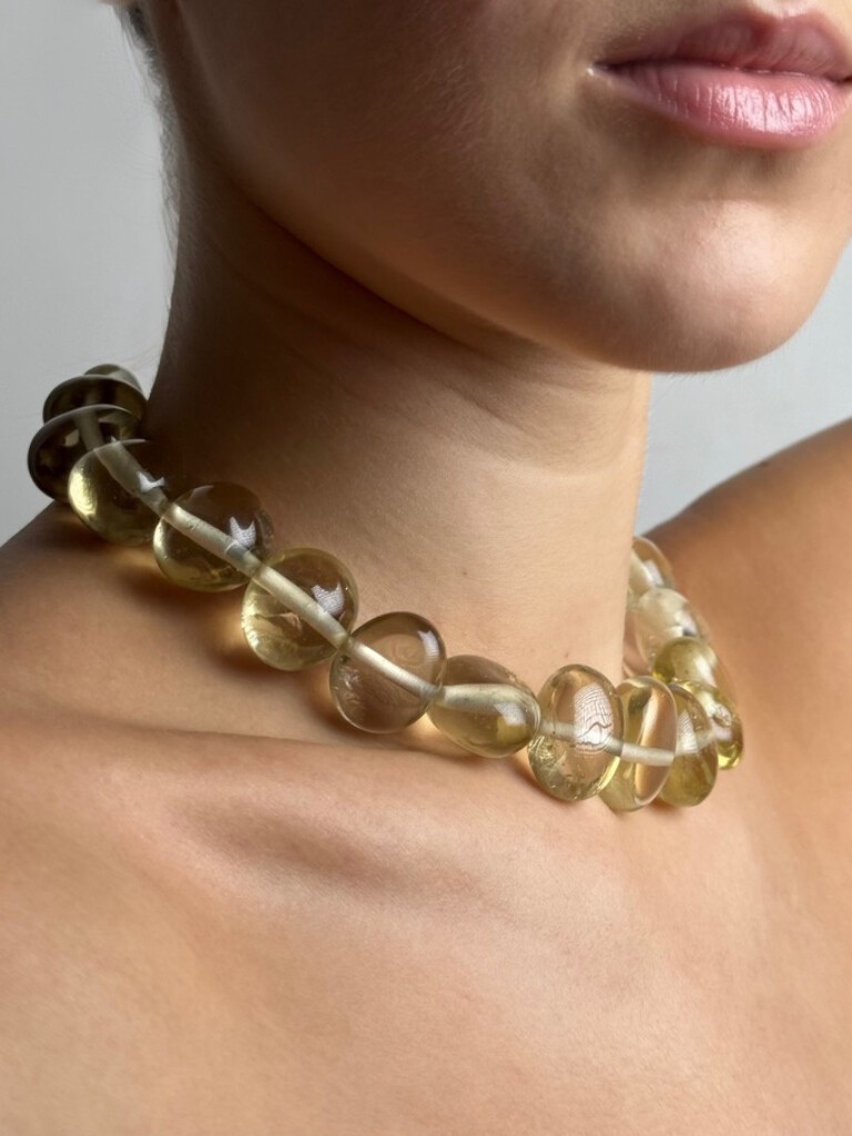 Necklace with lemon quartz