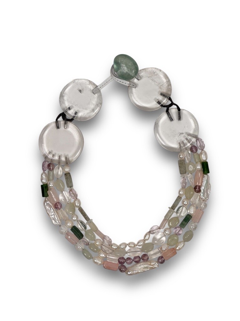 Necklace with mixed materials