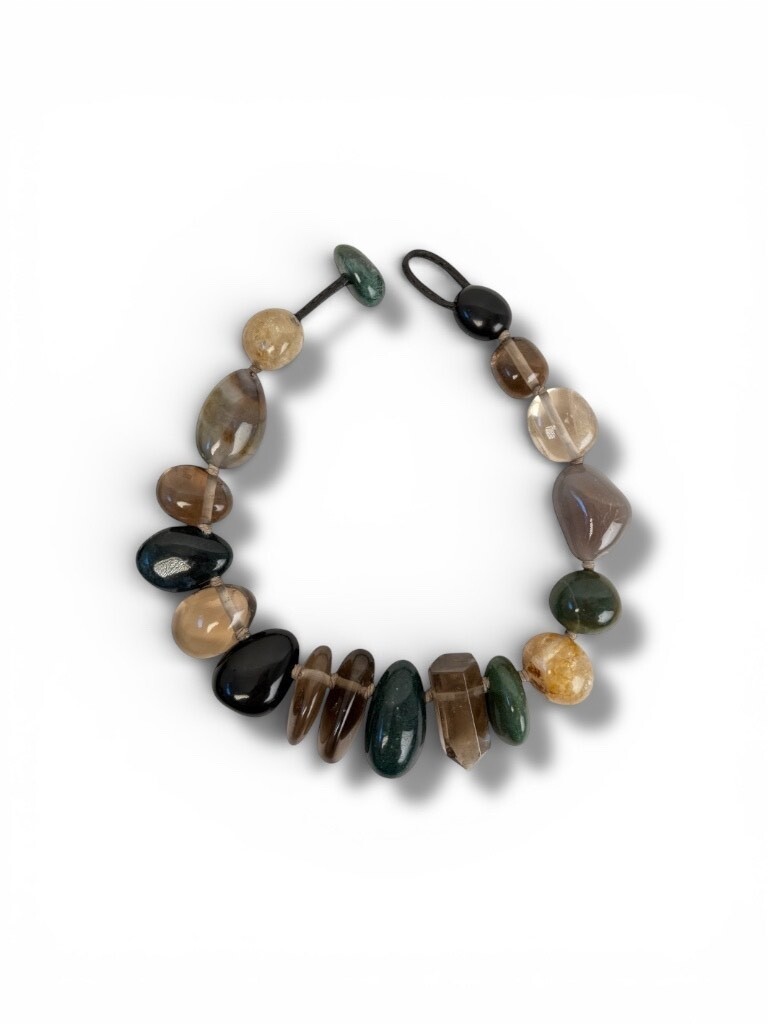 Statement necklace with smokey colours