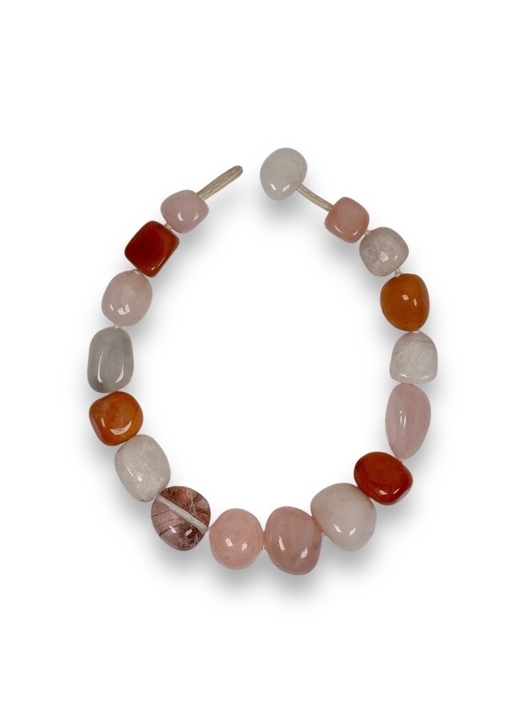Necklace: Aventurine, rose quartz, agate, moonstone