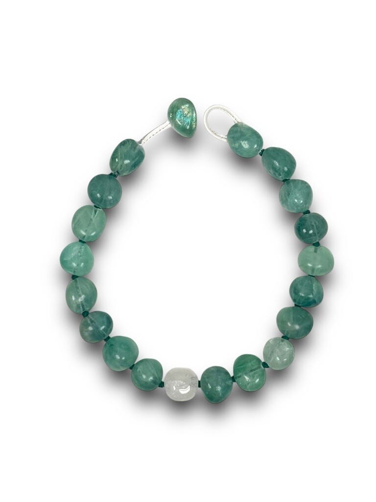 Necklace with green fluorite