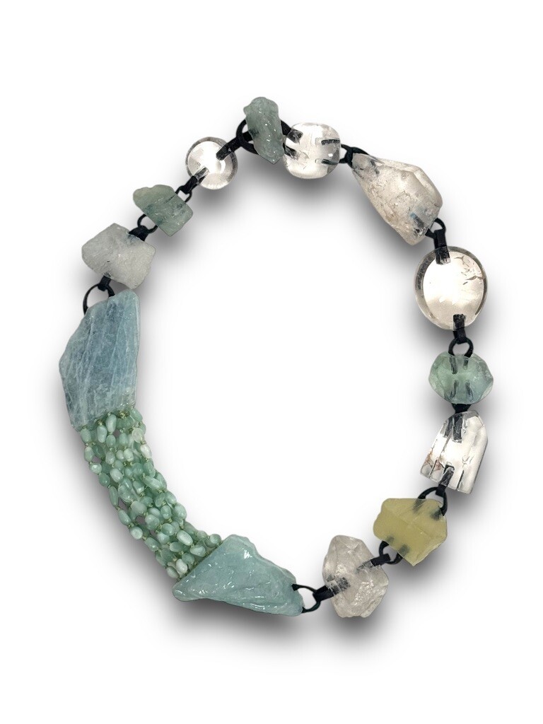 Necklace with mixed materials