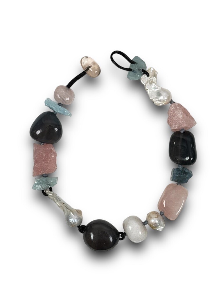 Necklace with mixed materials